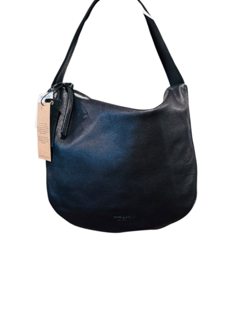Women's Margot Camila Hobo Black Leather Shoulder Bag One Size 13x10